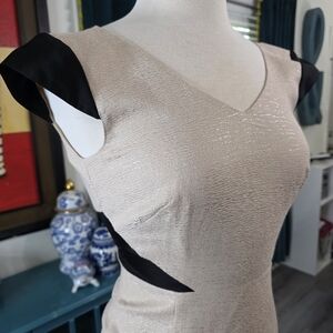 ANTONIO MELANI Asymmetrical Dress in Cream and Black